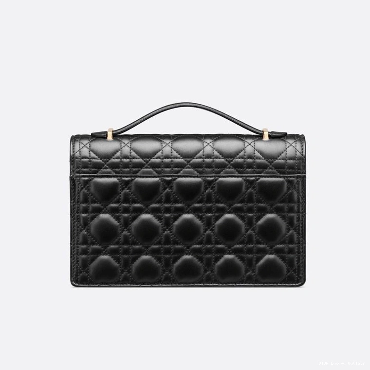 Cheap Top Bag Miss Lambskin Dior Small Black Handle Cannage 0713 Luxury